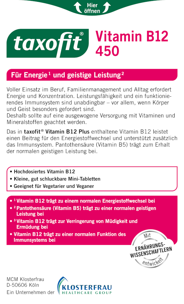 taxofit Vitamin B12 450 30 St Tabletten