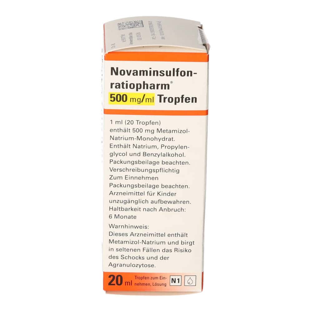 Novaminsulfon-ratiopharm 500mg/ml 20 ml Tropfen zum Einnehmen