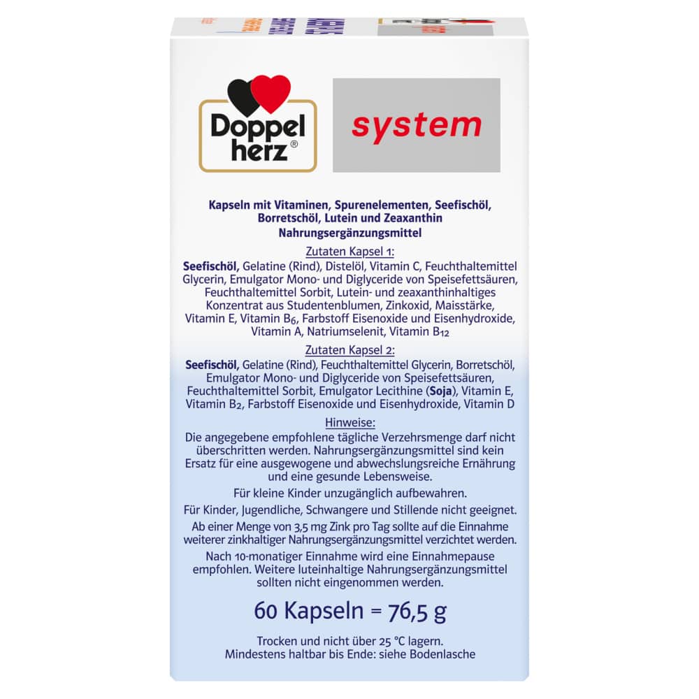 Doppelherz system AUGEN PLUS SEHKRAFT+SCHUTZ  60 St Kapseln