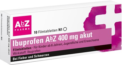 Ibuprofen AbZ 400mg akut 10 St Filmtabletten