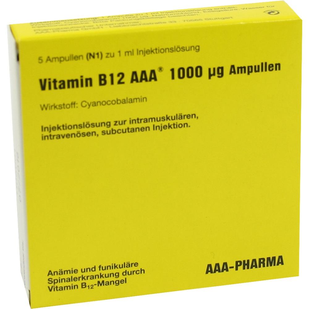 VITAMIN B12 AAA 1.000 µg Ampullen 5X1 ml Injektionslösung