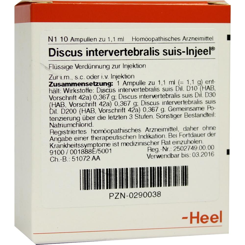 DISCUS INTERVERTEBRALIS suis Injeel Ampullen 10 St Ampullen