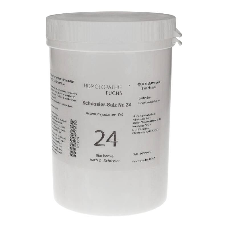 HOMOEOPATHIEFUCHS Schüssler-Salz Nummer 24 Arsenum Jodat D6 Biochemie 4000 St Tabletten