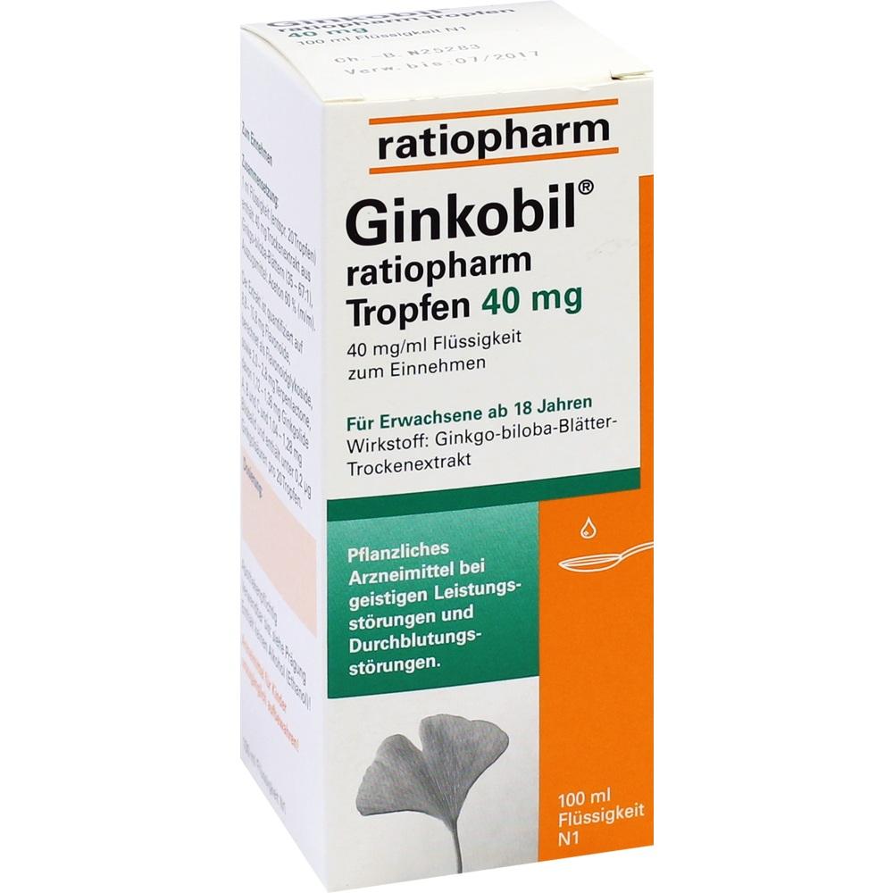 Ginkobil ratiopharm 40mg mit Ginkgo biloba 100 ml Tropfen