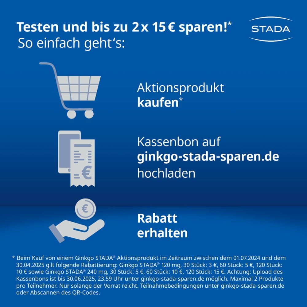 Ginkgo STADA 240mg - 2x 15 €-Aktion*  30 St Filmtabletten