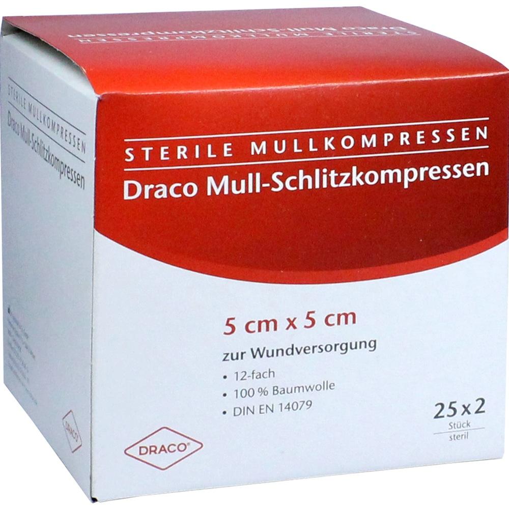 SCHLITZKOMPRESSEN Mull 5x5 cm steril 12fach 25X2 St Kompressen