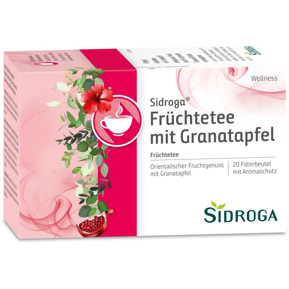 SIDROGA Wellness Früchtetee mit Granatapfel Filterbeutel 20X2.0 g Tee