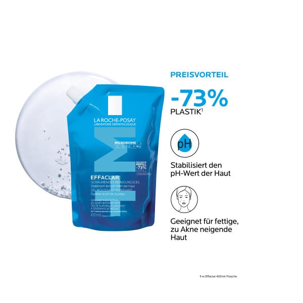 LA ROCHE-POSAY EFFACLAR SCHÄUMENDES REINIGUNGSGEL Nachfüllpack 400 ml Gel