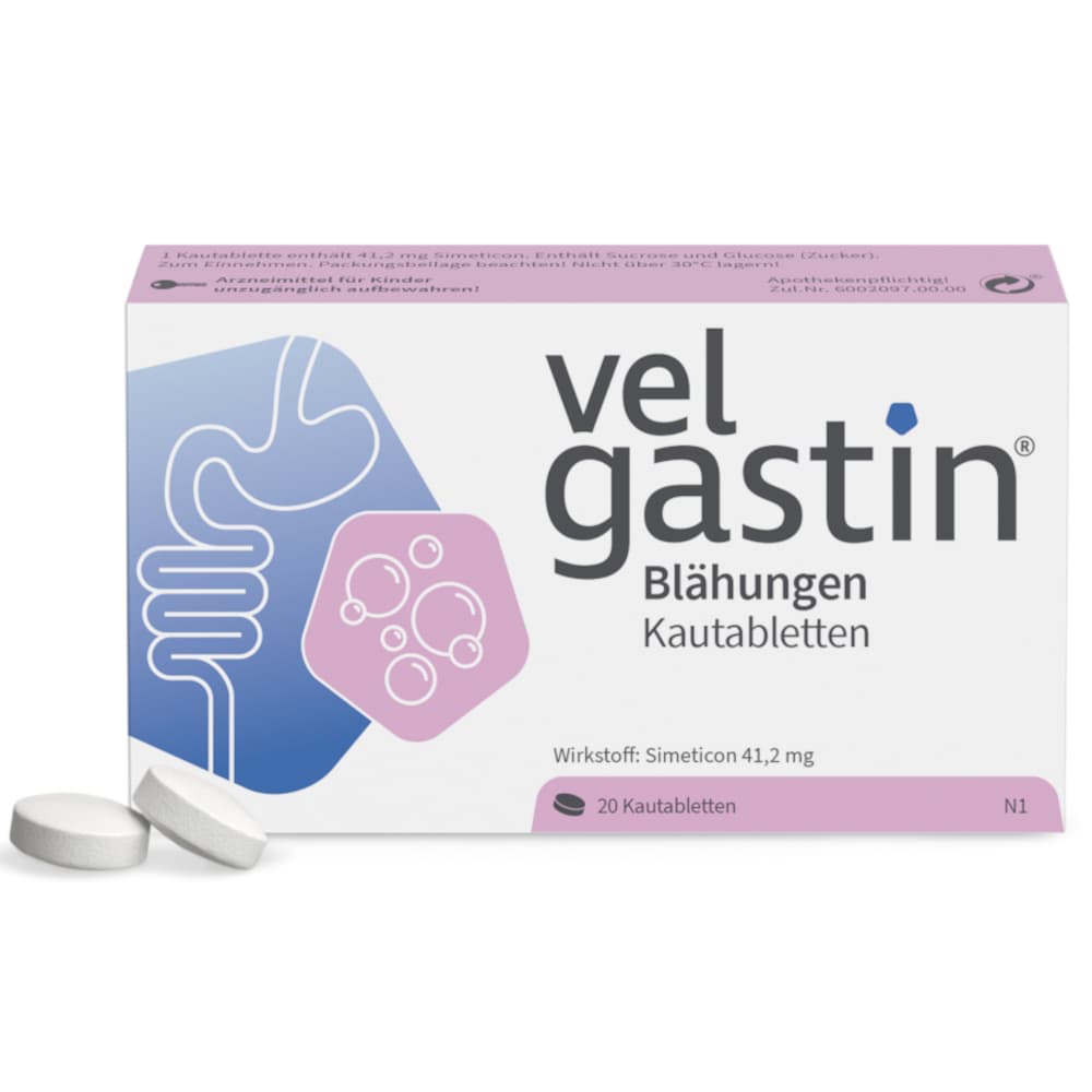 velgastin Blähungen 20 St Kautabletten