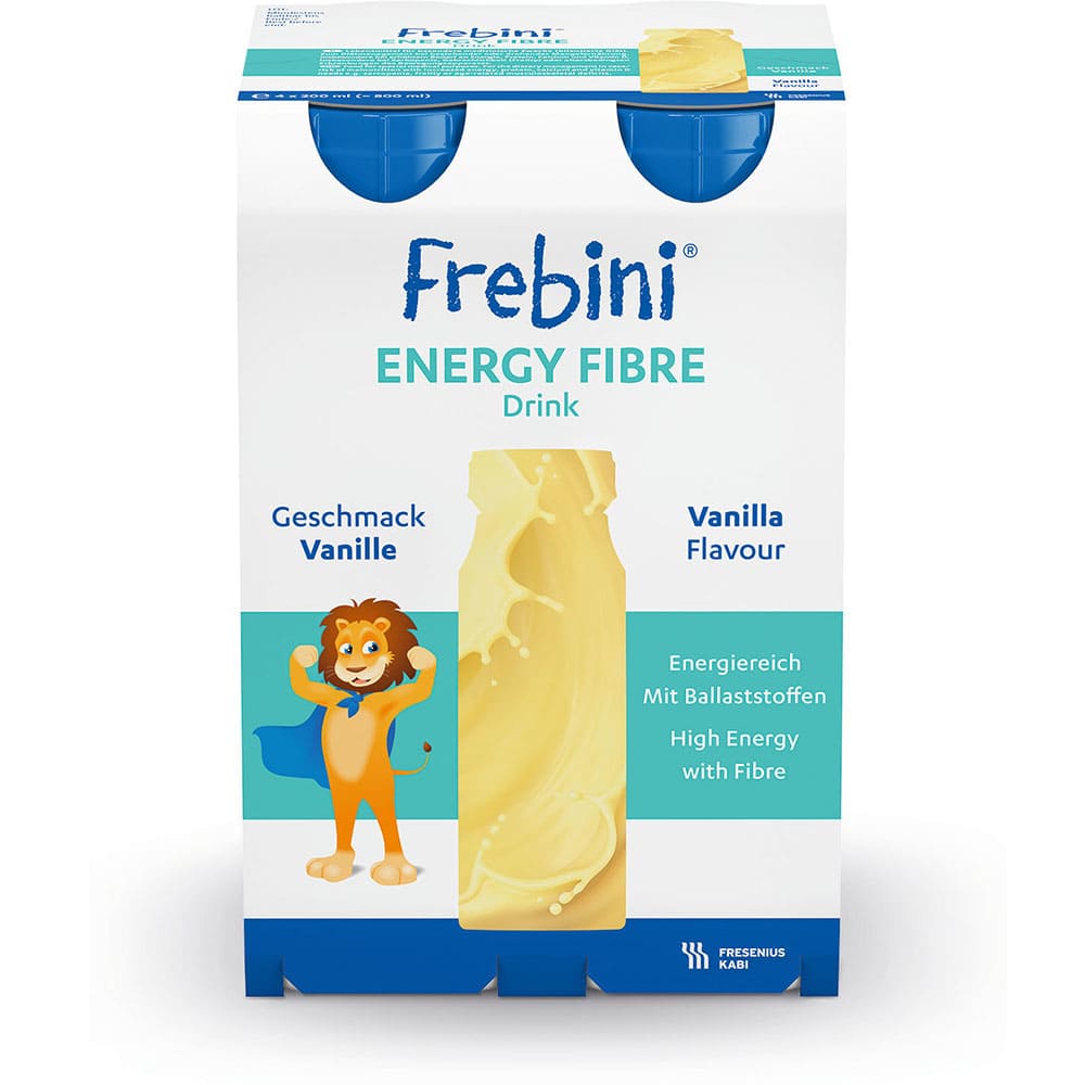 Frebini Energy Fibre Trinknahrung Vanille 4X200 ml Flüssigkeit