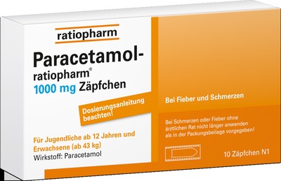 Paracetamol-ratiopharm 1000mg Zäpfchen  10 St Erwachsenen-Suppositorien