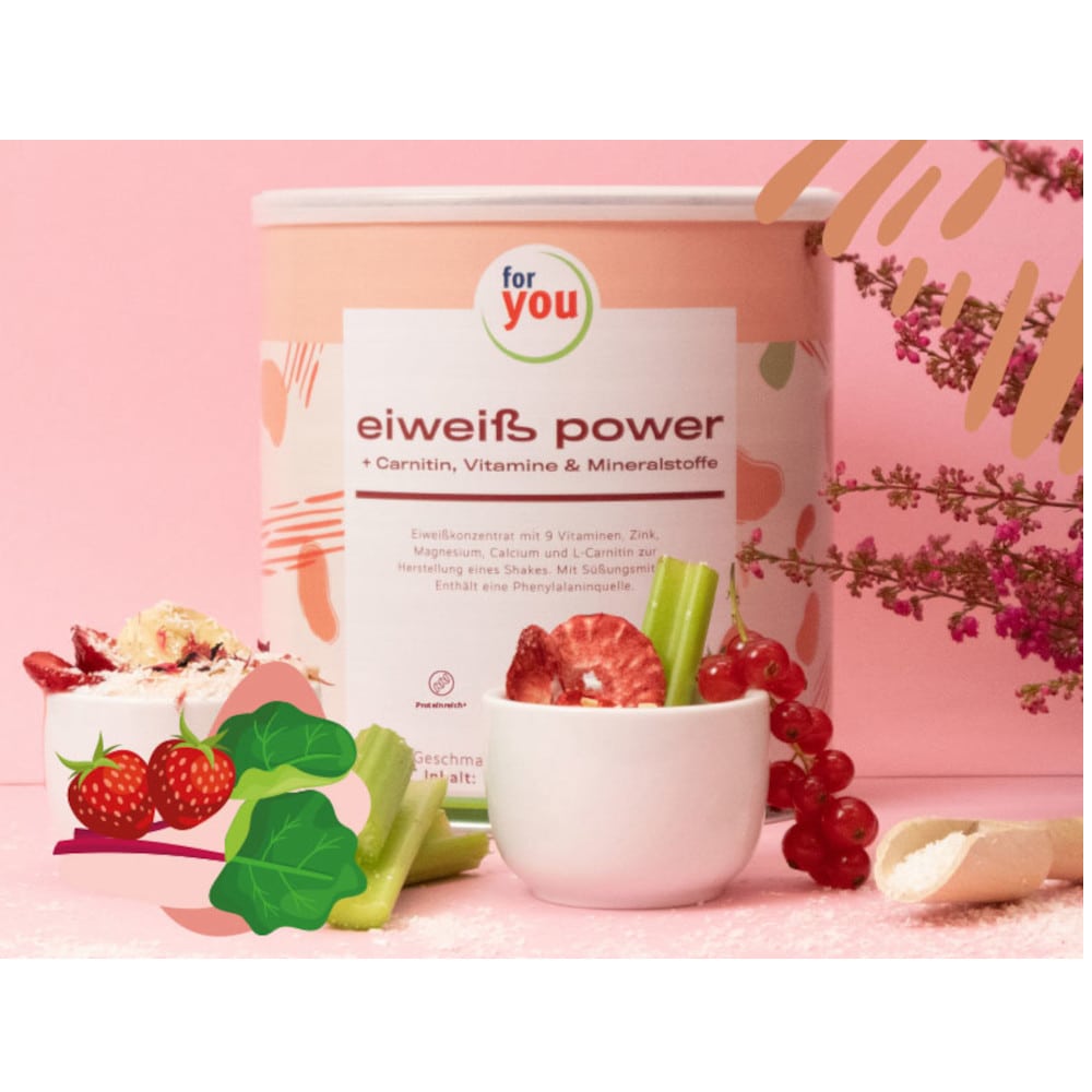 for you eiweiß power Erdbeere 750 g Pulver