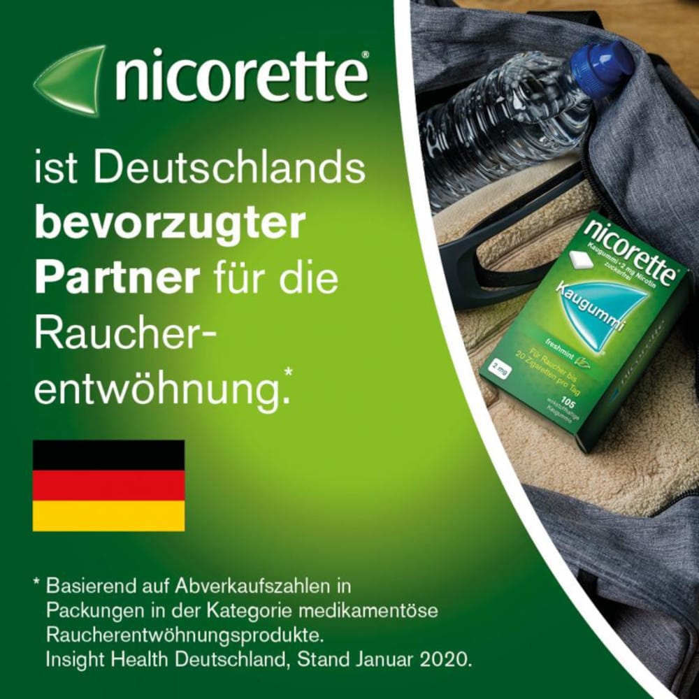 nicorette 2 mg Nikotinkaugummi freshmint für Raucher zum Aufhören