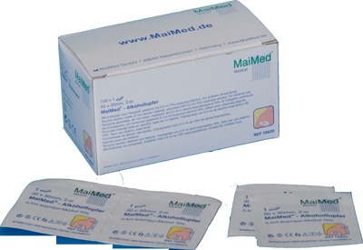 MAIMED Alkoholtupfer 30x30 mm weiß aus Vlies 100 St Tupfer