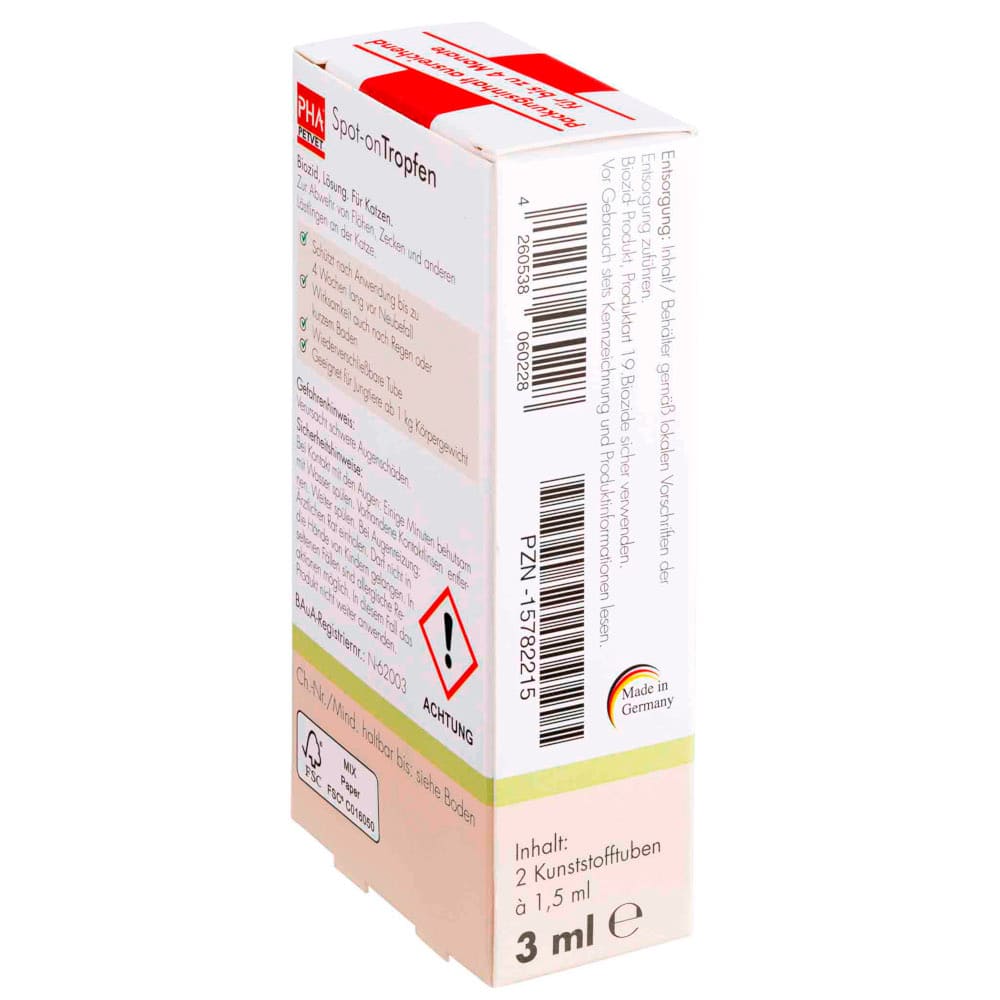 PHA Spot-on Tropfen für Katzen 2X1.5 ml Tropfen
