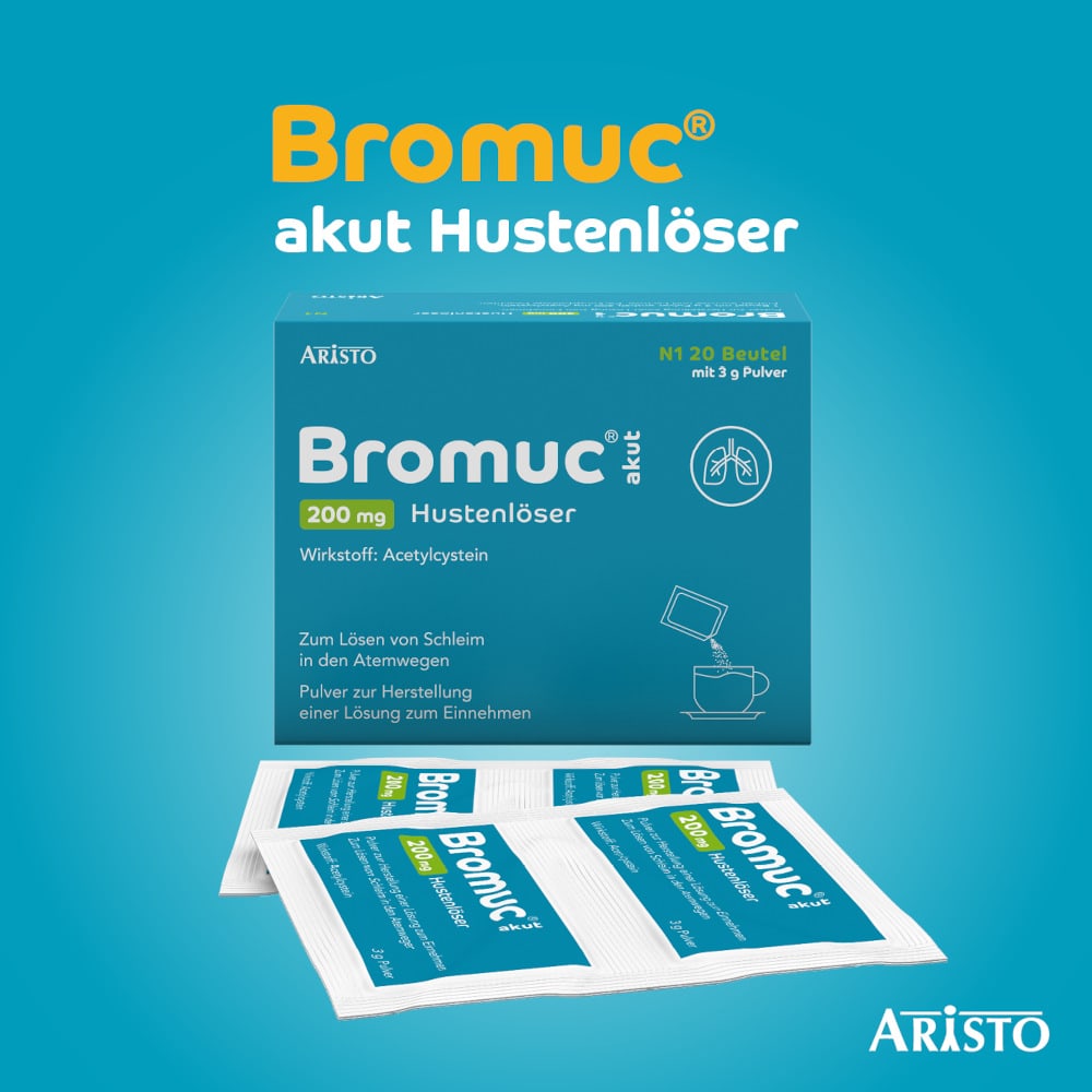 Bromuc akut 200mg Hustenlöser 20 St Pulver zur Herstellung einer Lösung zum Einnehmen