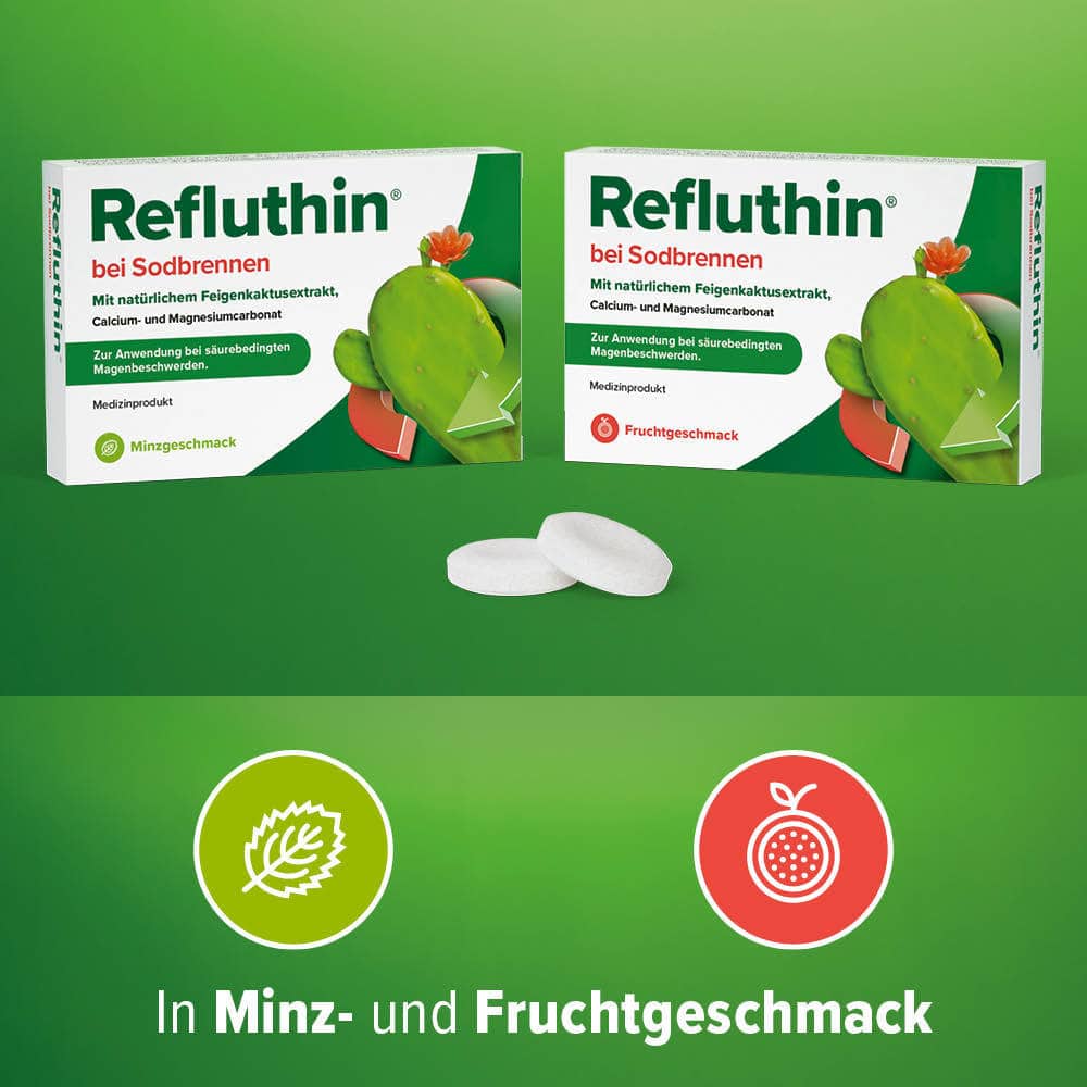 Refluthin bei Sodbrennen Minzgeschmack 16 St Kautabletten