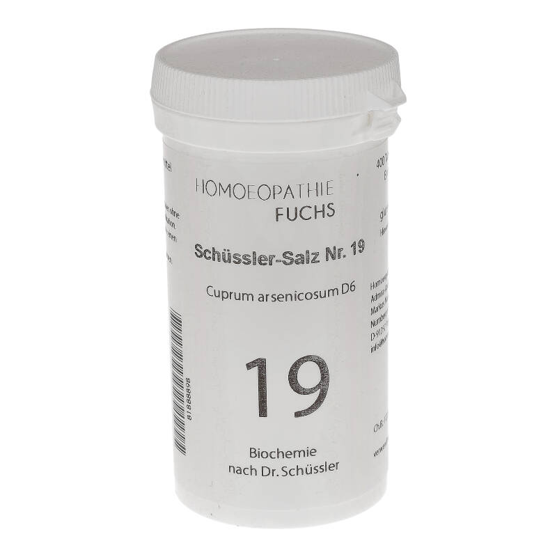 HOMOEOPATHIEFUCHS Schüssler-Salz Nummer 19 Cuprum arsenicosum D6 Biochemie 400 St Tabletten