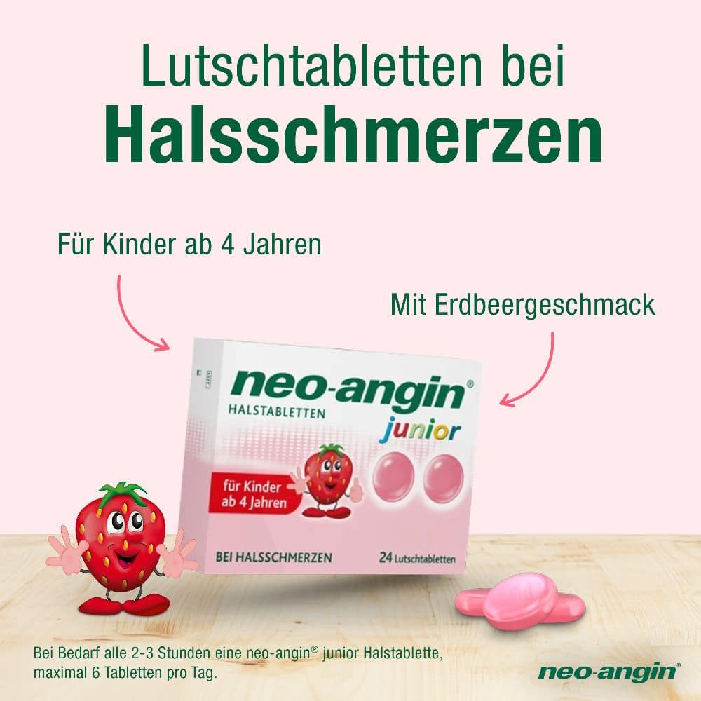 neo-angin junior HALSTABLETTEN für Kinder 24 St Lutschtabletten