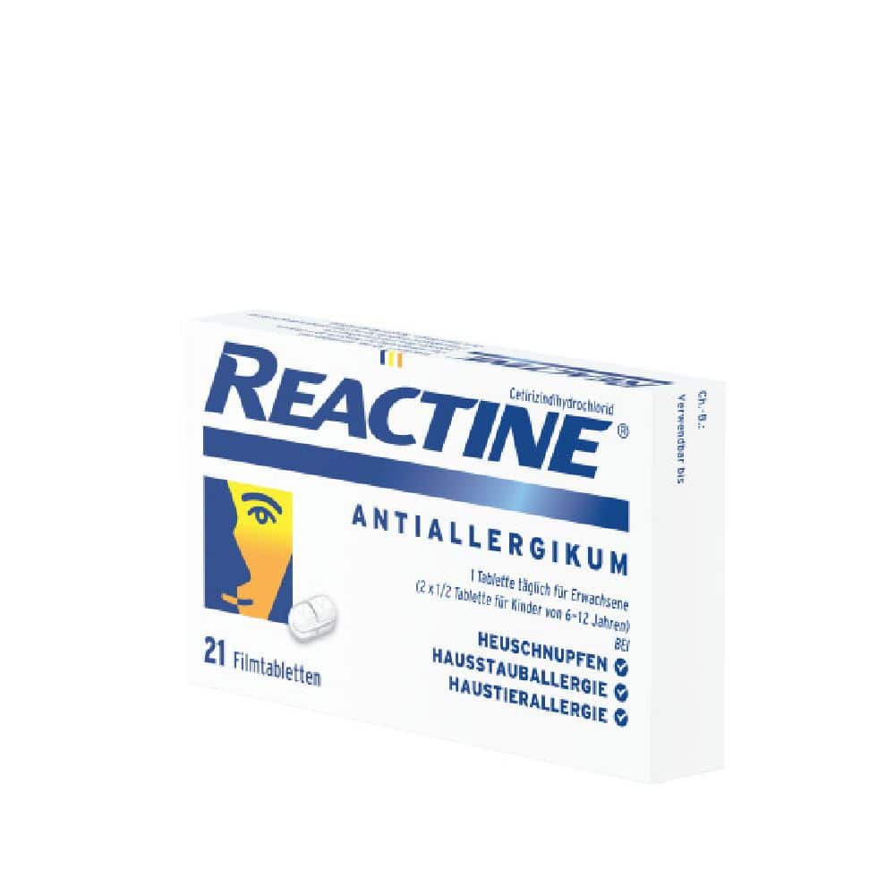 Reactine 21 Allergietabletten mit Cetirizin bei Heuschnupfen und  Allergien