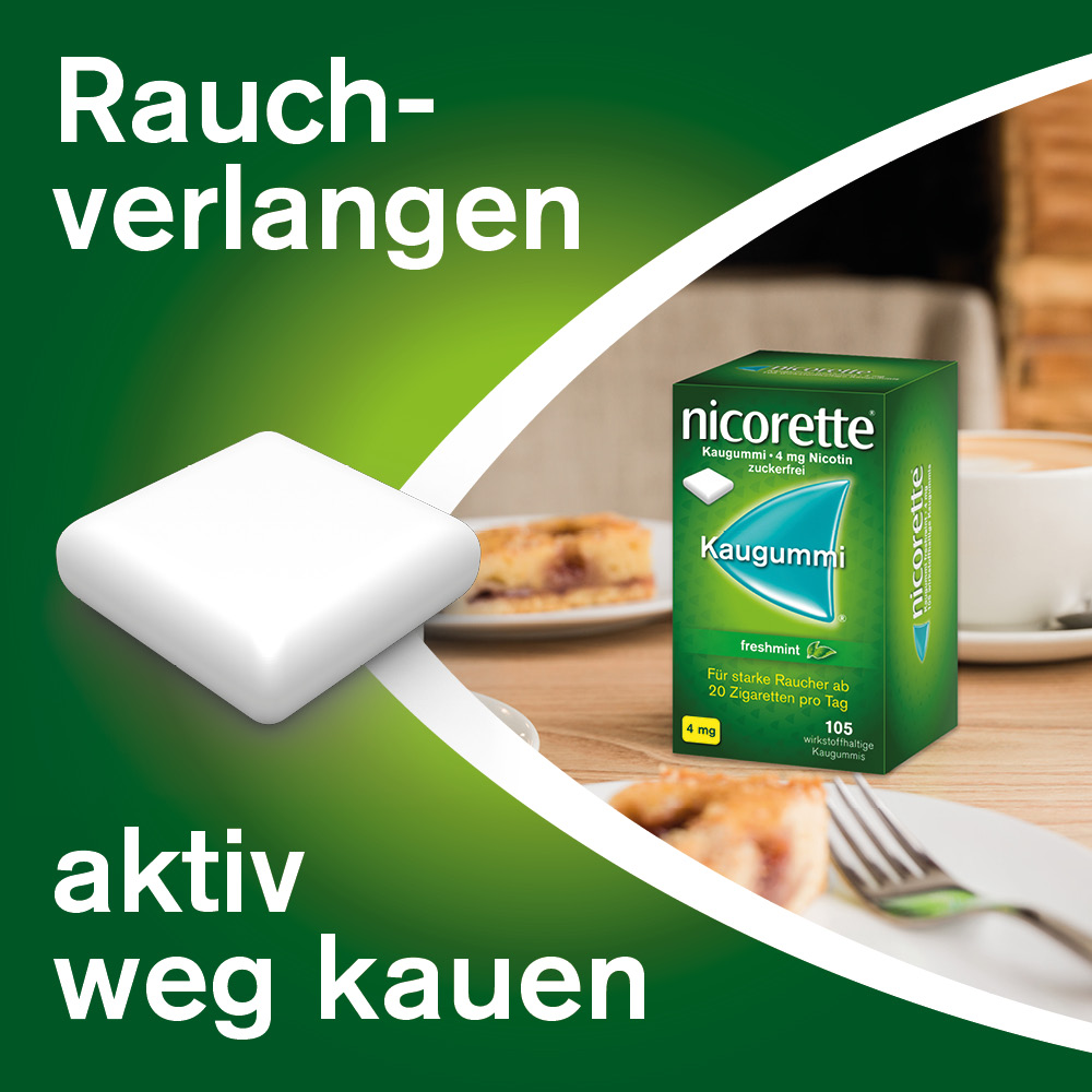 nicorette 4 mg Nikotinkaugummi freshmint für Raucher zum Aufhören
