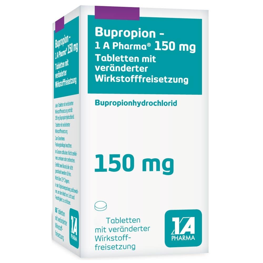 Bupropion - 1A Pharma 150mg 90 St Tablette mit veränderter Wirkstofffreisetzung
