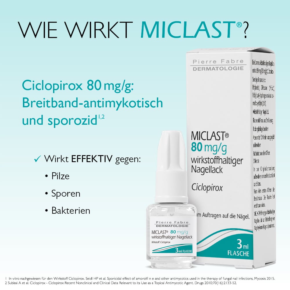 MICLAST 80 mg/g wirkstoffhaltiger Nagellack 3 ml Wirkstoffhaltiger Nagellack