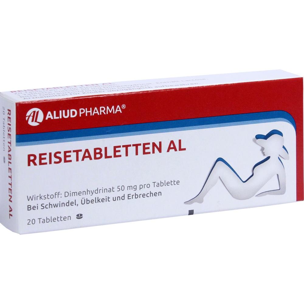 Reisetabletten AL bei Schwindel, Übelkeit und Erbrechen