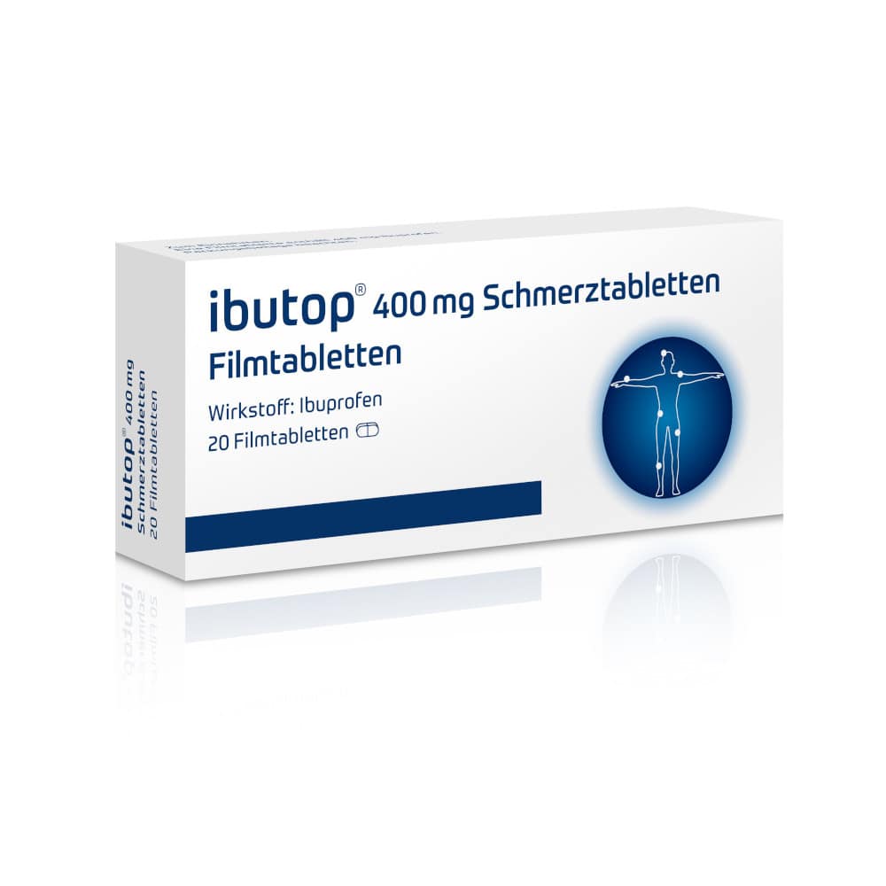 ibutop 400 mg bei Kopfschmerzen, Zahnschmerzen, Regelschmerzen und Fieber 20 St Filmtabletten