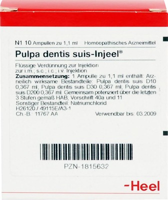 PULPA DENTIS SUIS Injeel Ampullen 10 St Ampullen