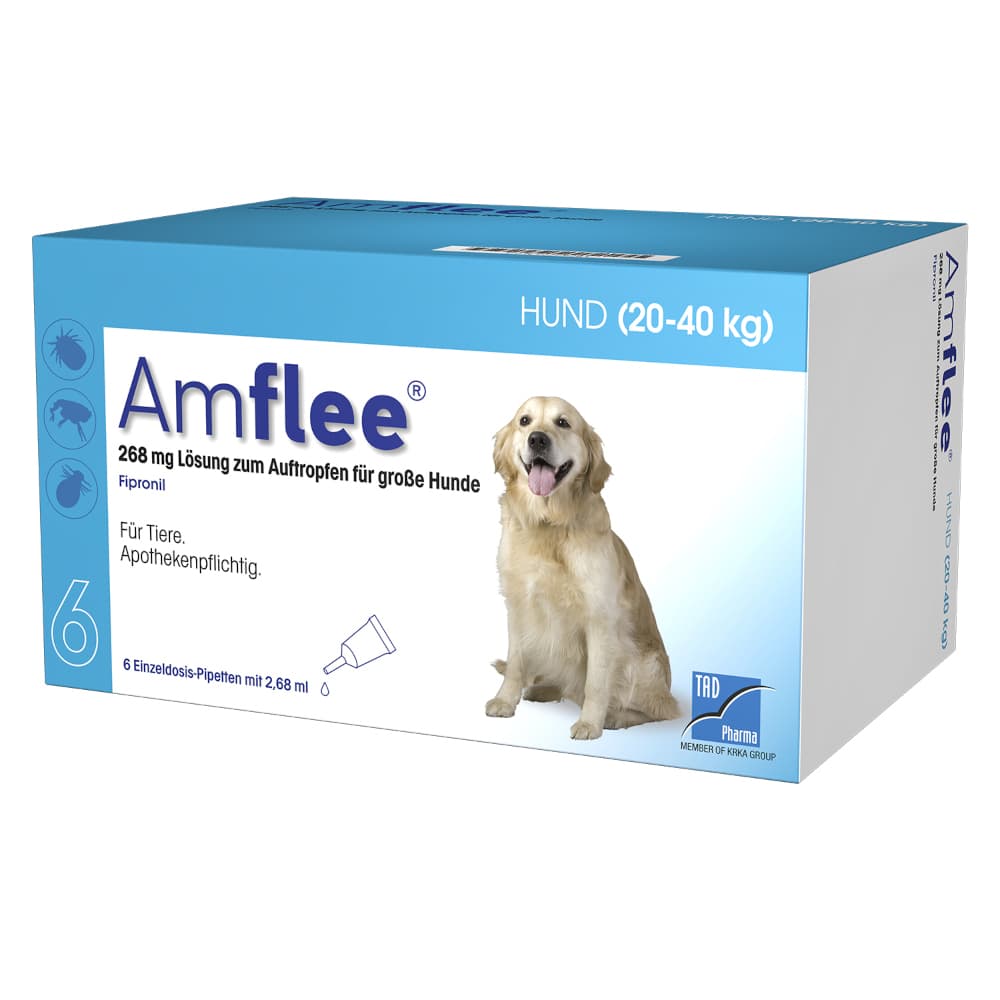 AMFLEE 268 mg Spot-on Lsg.f.große Hunde 20-40kg 6 St Lösung