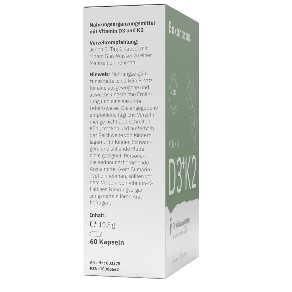 Bakanasan VITAMIN D3+K2 60 St Kapseln