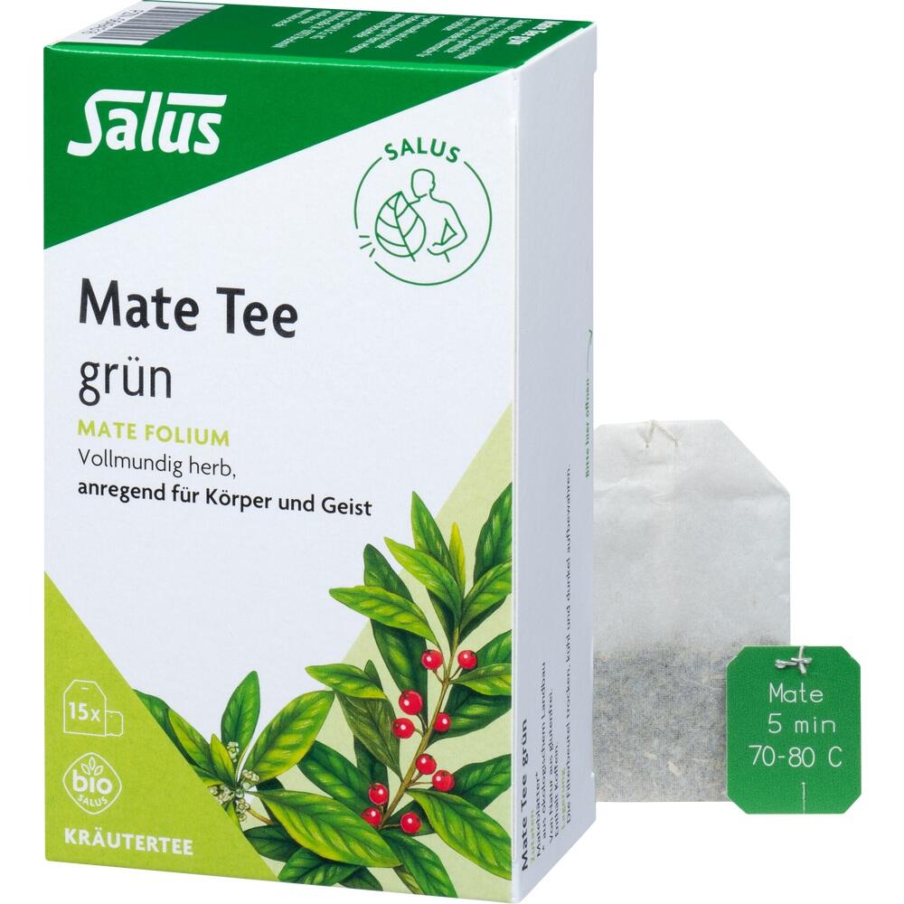 Salus Mate Tee grün Kräutertee Mate folium Bio  15 St Filterbeutel
