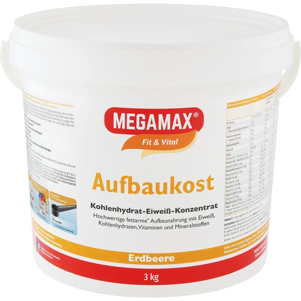 MEGAMAX Aufbaukost Erdbeere Pulver 3 kg Pulver