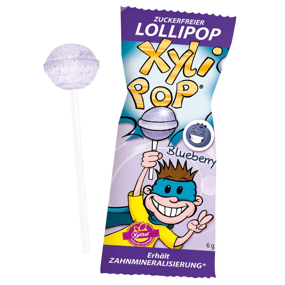miradent XyliPOP Zahnpflegelolli Blaubeere 1X6 g