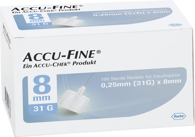ACCU FINE sterile Nadeln f.Insulinpens 8 mm 31 G 100 St Kanüle