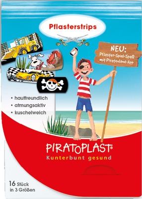 PIRATOPLAST Jungen Pflasterstrips 3 Größen 16 St Pflaster
