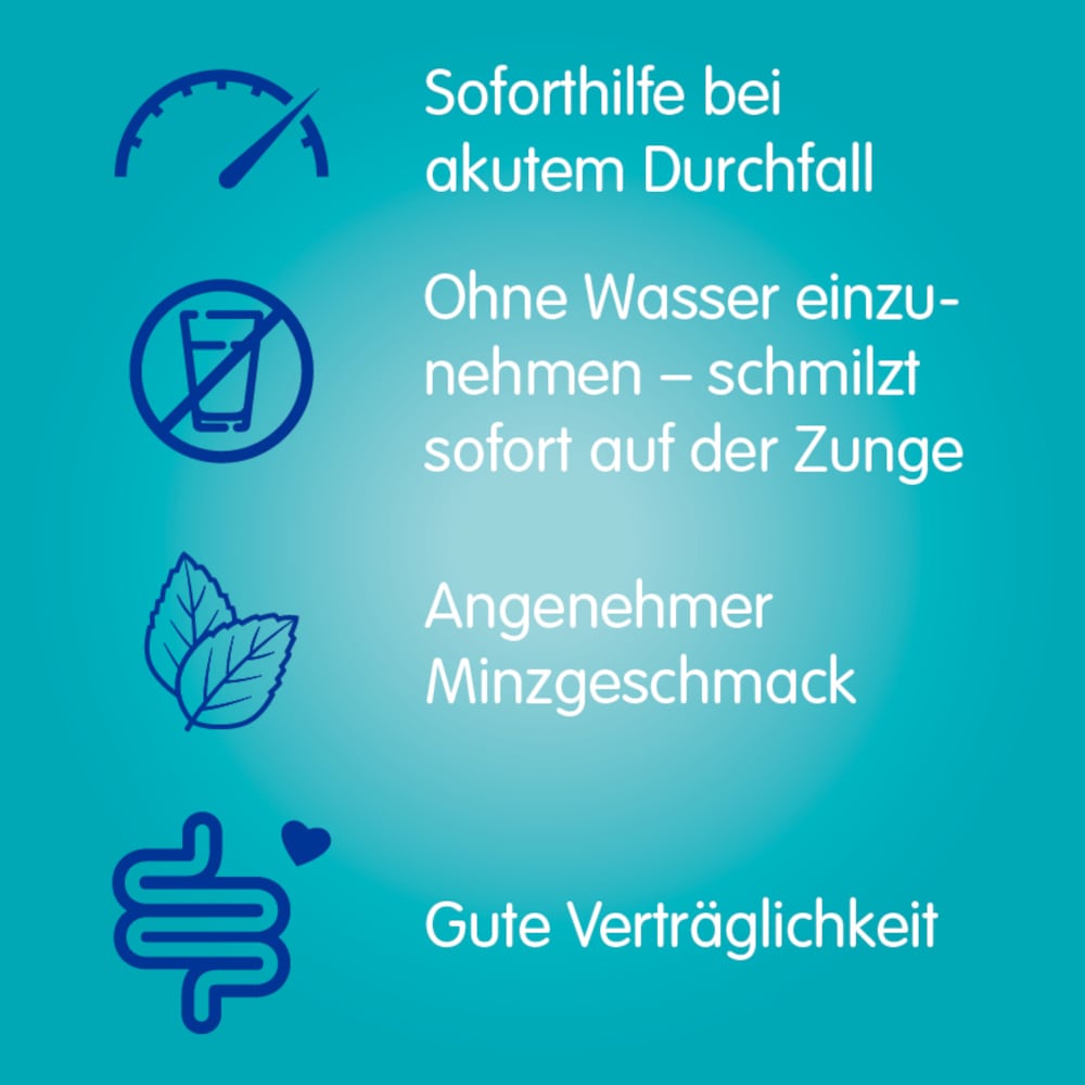 Imodium akut lingual - bei akutem Durchfall, schmilzt auf der Zunge