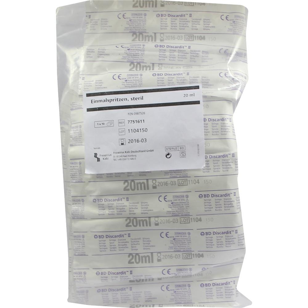EINMALSPRITZE 20 ml steril 10 St Spritzen