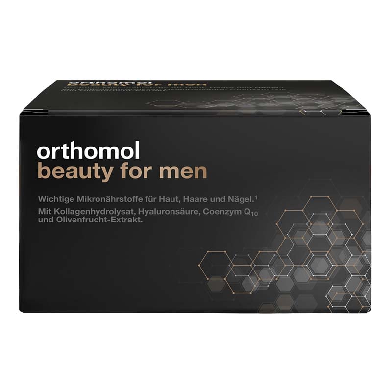 orthomol beauty for men - mit Hyaluronsäure, Kollagen und Coenzym Q10 - Trinkampullen
