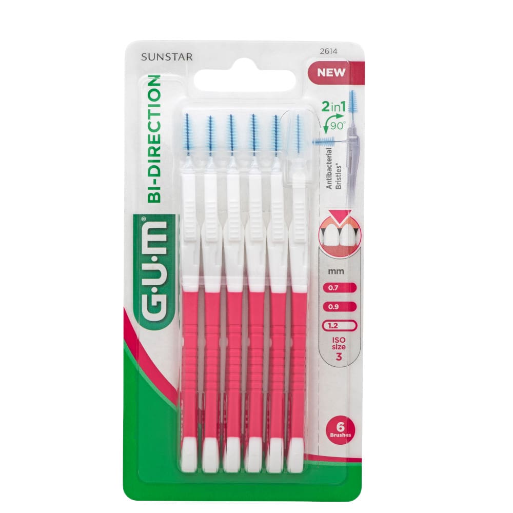 GUM BI-DIRECTION pink 1,2 6 St Zahnbürste