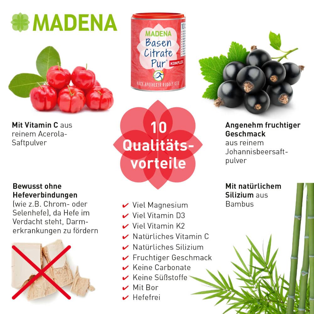 MADENA Basen Citrate Pur KOMPLEX 240 g Pulver
