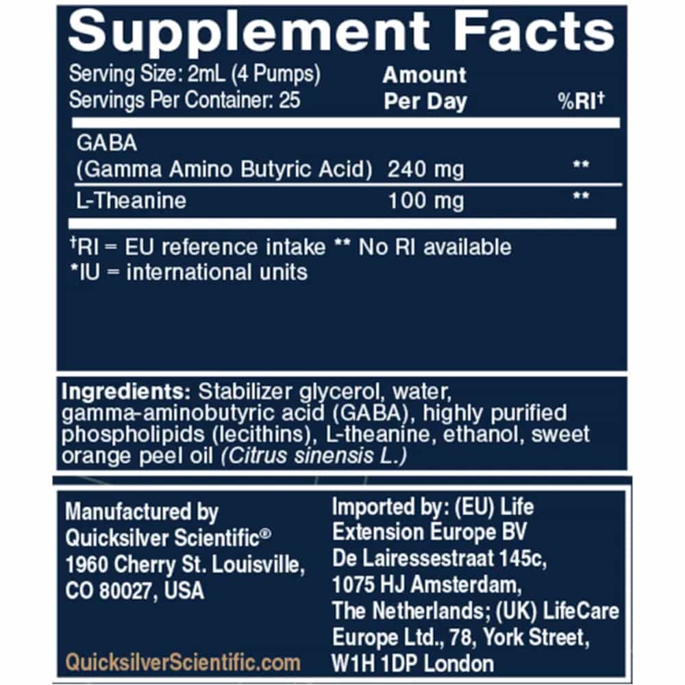 QUICKSILVER SCIENTIFIC LIPOSOMAL GABA WITH L-THEANINE 50 ml Flüssigkeit zum Einnehmen