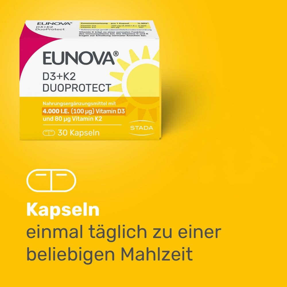 EUNOVA DuoProtect D3+K2 4000 I.E. 30 St Kapseln