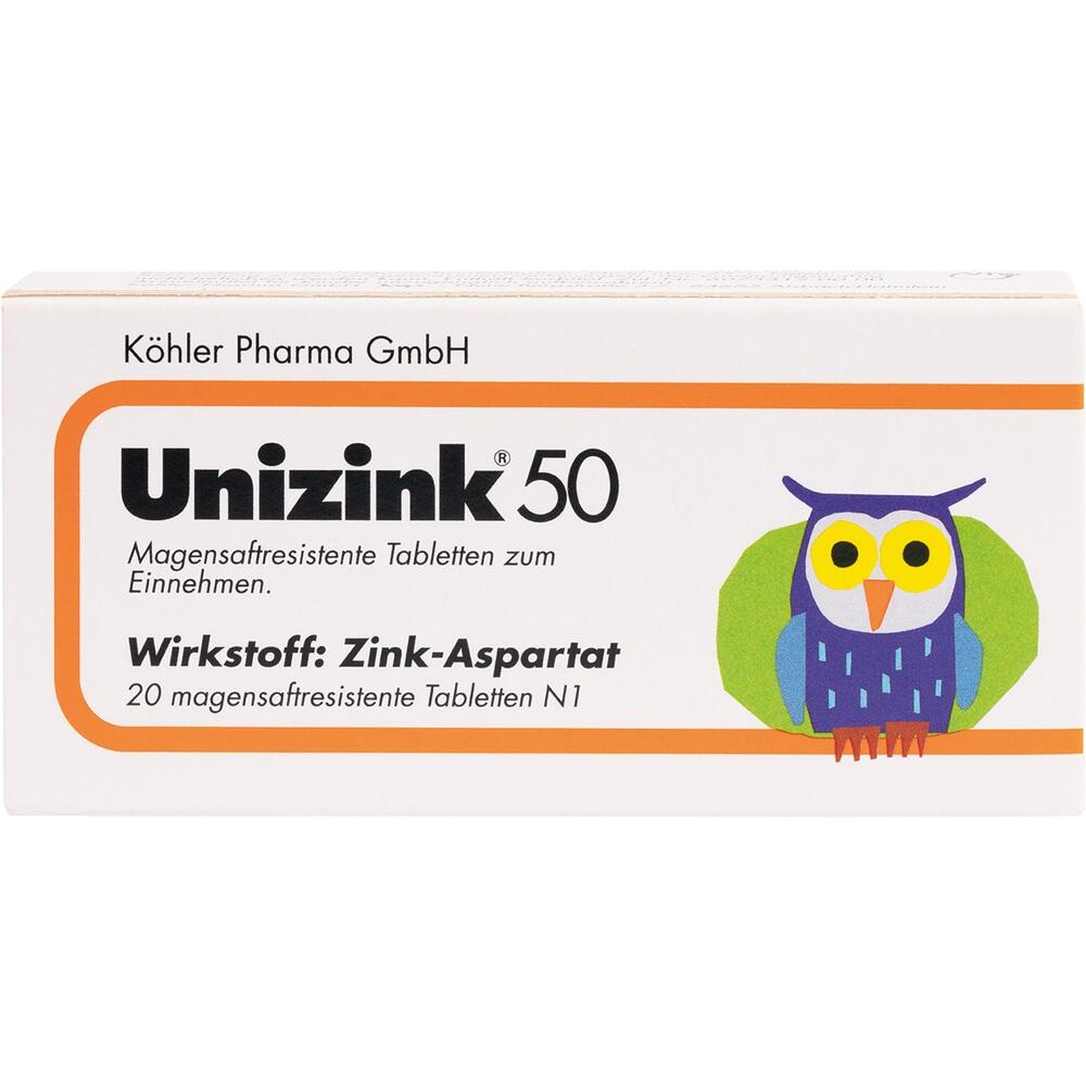Unizink 50 20 St Tabletten magensaftresistent