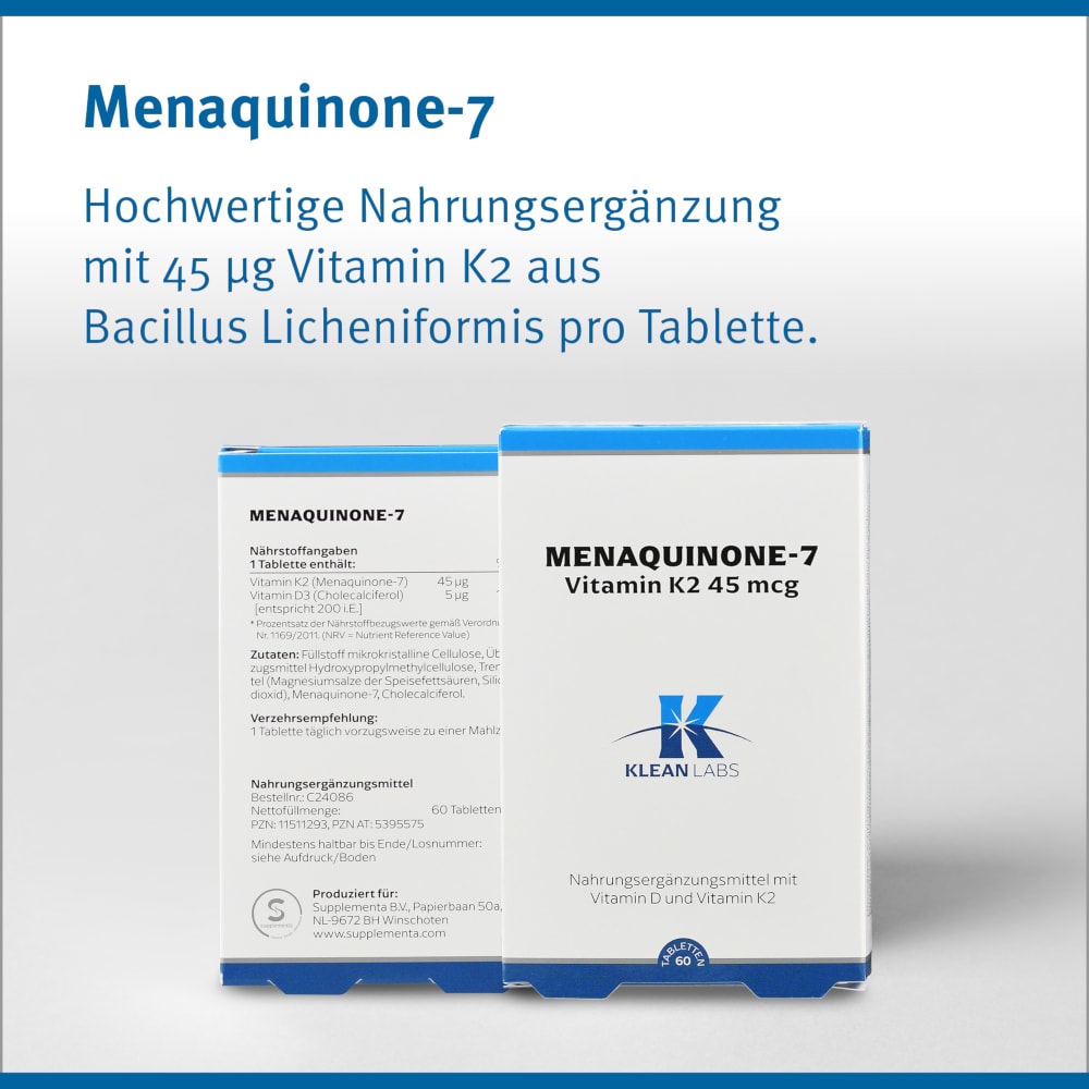 KLEAN LABS MENAQUINONE-7 Vitamin K2 60 St Tabletten