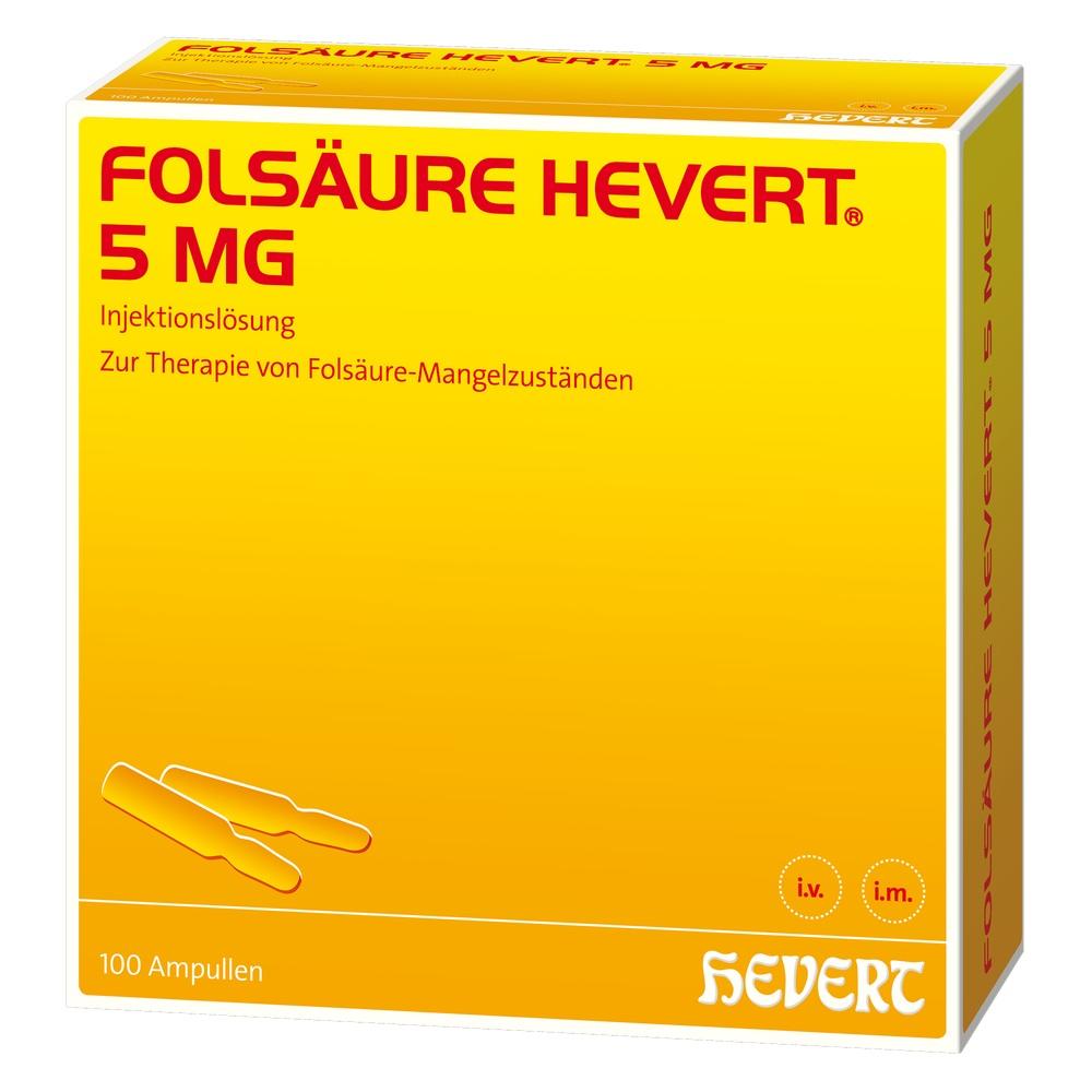 FOLSÄURE HEVERT 5 mg Ampullen 100 St Ampullen