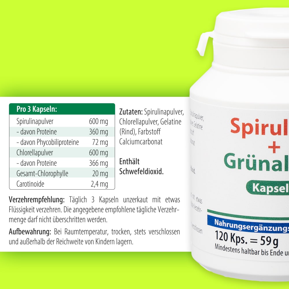 SPIRULINA+GRÜNALGEN Kapseln 120 St Kapseln