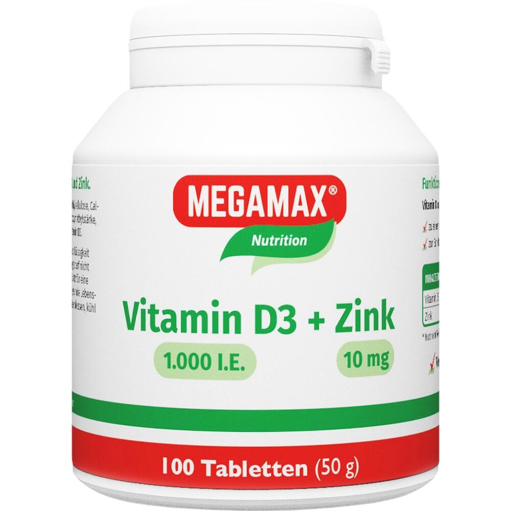 MEGAMAX Vitamin D3 1000IE  + Zink 10MG 100 St Tabletten