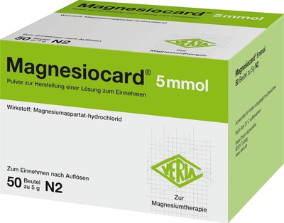MAGNESIOCARD 5 mmol Plv.z.Her.e.Lsg.z.Einnehmen 50 St Pulver zur Herstellung einer Lösung zum Einnehmen